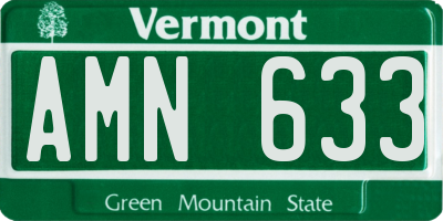 VT license plate AMN633