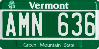 VT license plate AMN636