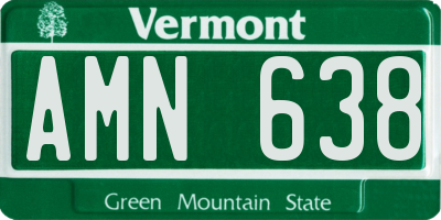 VT license plate AMN638