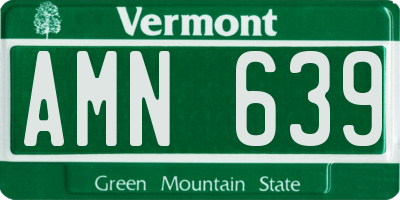 VT license plate AMN639