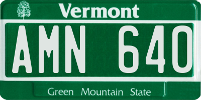 VT license plate AMN640