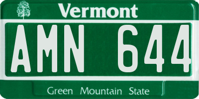 VT license plate AMN644