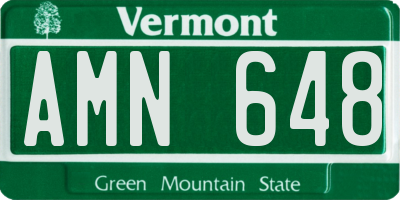 VT license plate AMN648
