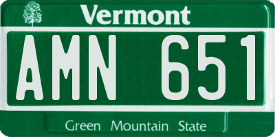 VT license plate AMN651