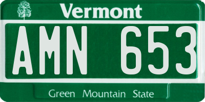 VT license plate AMN653
