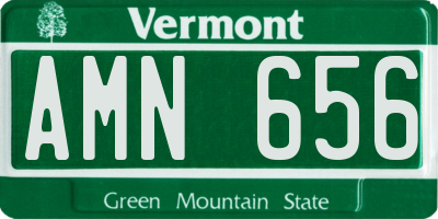 VT license plate AMN656