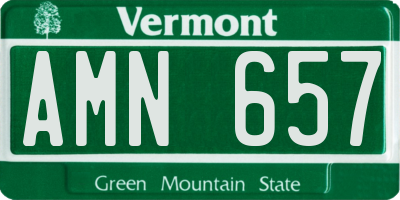 VT license plate AMN657