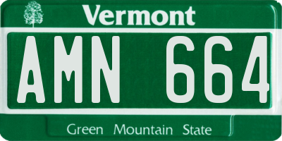VT license plate AMN664