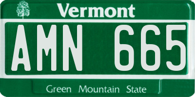 VT license plate AMN665