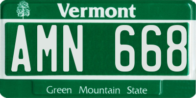 VT license plate AMN668