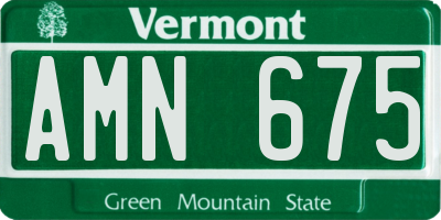 VT license plate AMN675