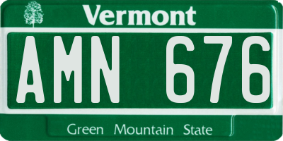 VT license plate AMN676