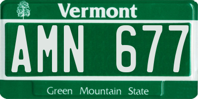 VT license plate AMN677