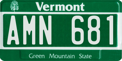 VT license plate AMN681
