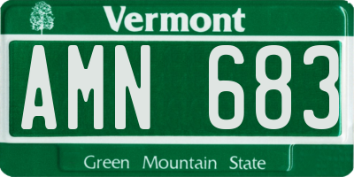 VT license plate AMN683
