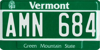 VT license plate AMN684