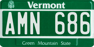 VT license plate AMN686