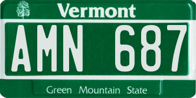 VT license plate AMN687