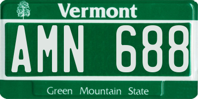 VT license plate AMN688