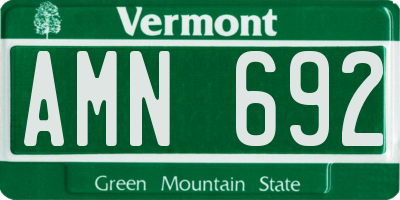 VT license plate AMN692
