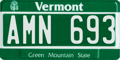 VT license plate AMN693