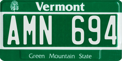 VT license plate AMN694