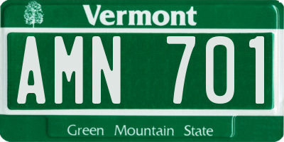 VT license plate AMN701