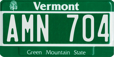 VT license plate AMN704
