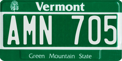 VT license plate AMN705