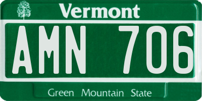 VT license plate AMN706