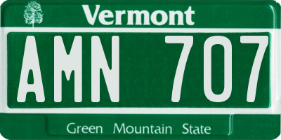 VT license plate AMN707