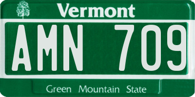 VT license plate AMN709