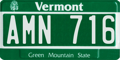 VT license plate AMN716