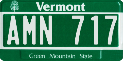 VT license plate AMN717