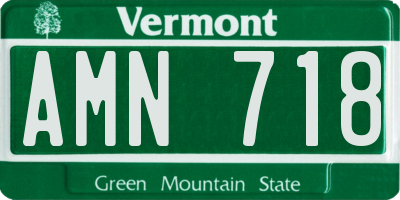 VT license plate AMN718