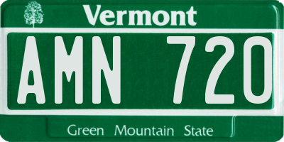 VT license plate AMN720