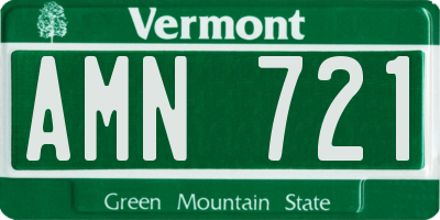 VT license plate AMN721