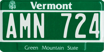 VT license plate AMN724