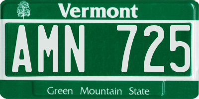 VT license plate AMN725