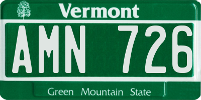 VT license plate AMN726