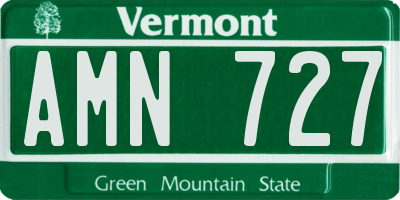 VT license plate AMN727