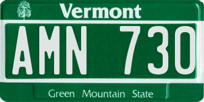 VT license plate AMN730