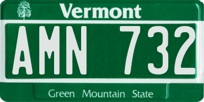 VT license plate AMN732