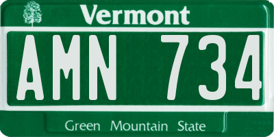 VT license plate AMN734
