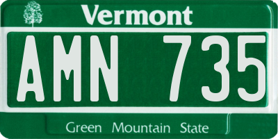 VT license plate AMN735