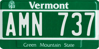 VT license plate AMN737