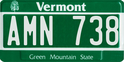 VT license plate AMN738