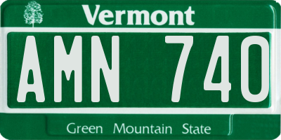 VT license plate AMN740