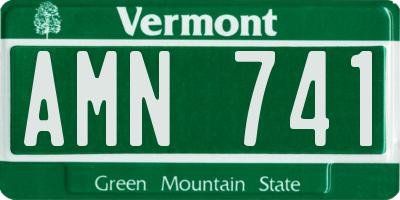 VT license plate AMN741