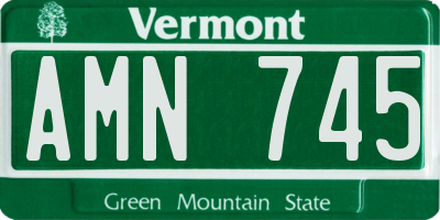 VT license plate AMN745